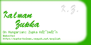 kalman zupka business card